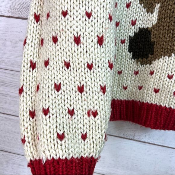 Vintage Knit Works Teddy Bear Hearts Pullover Sweater Size M Kawaii - Picture 6 of 12